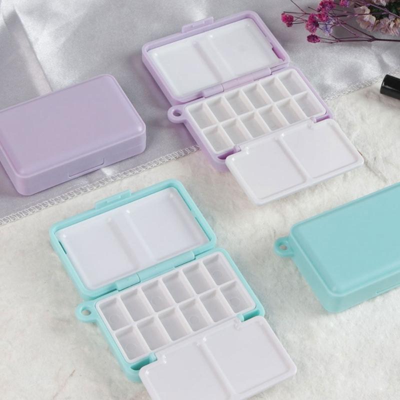 Travel Watercolor Paint Box 12 Well Folding Paint Palette Box Portable Watercolor Paint Mixing Tray For Artist Student