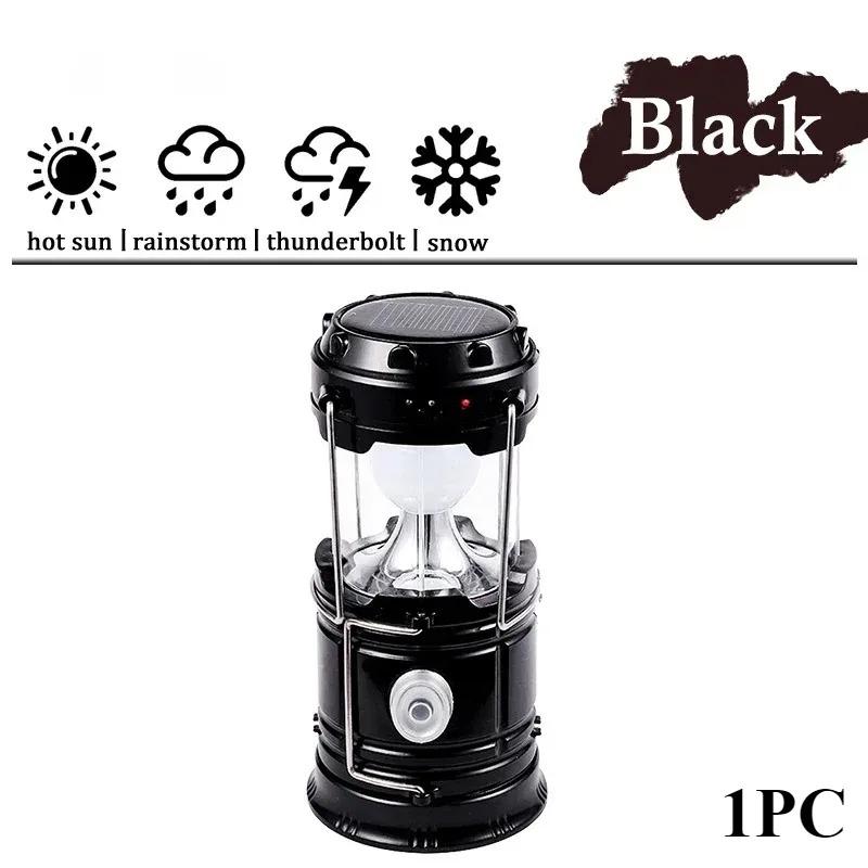 Solar Camping Light Lamp Portable Lantern USB Rechargeable LED Flashlight Waterproof Torch Power Bank For Outdoor Fishing Hiking