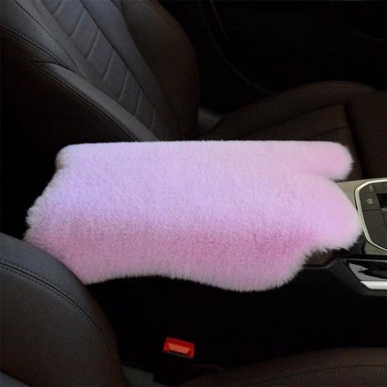 Plush Car Armrest Console Cover Auto Central Armrest Box Pad Soft Arm Rest Box светло-фиолетовый