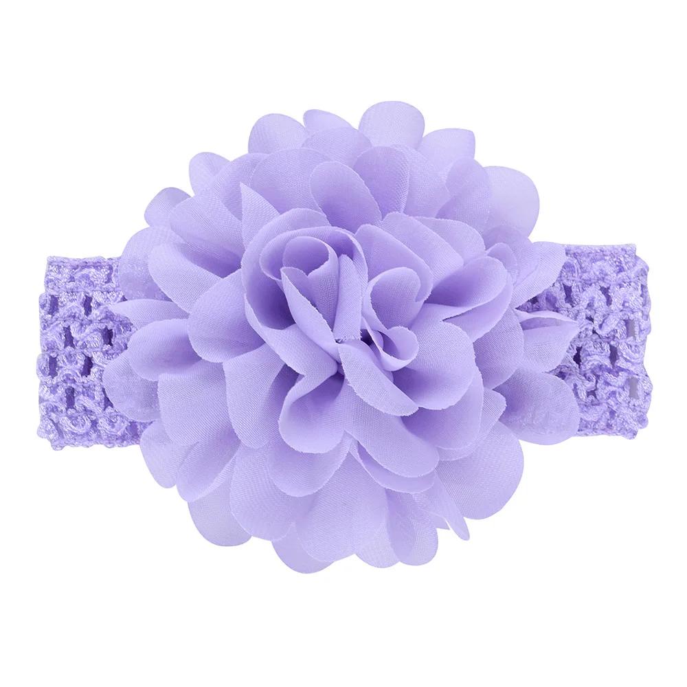 1Pieces Baby Girls Headbands Chiffon Big Flower Soft Strecth Hair Band Hair Accessories for Baby Girls Newborns Infants Toddlers
