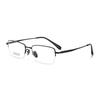 Premium Men's Half-Titanium Business Eyeglass Frames - Comfortable & Compatible with Myopia/Presbyopia Lenses
