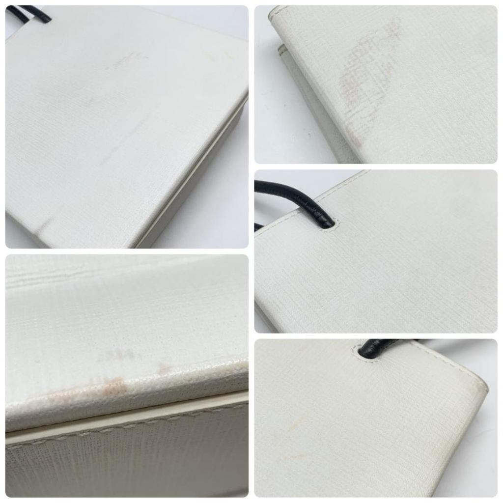 BALENCIAGA Aoyama Limited Shopping Tote Bag XXS Handbag Shoulder Calfskin Leather White Black 2WAY Logo Print Unisex Women's Men's