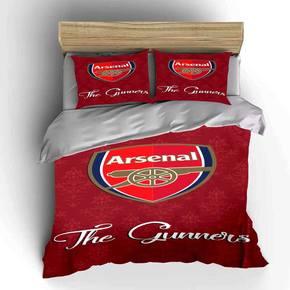Arsenal The Gunners Bedding Bedding Set (1 Duvet Cover, 2 Pillowcases, Duvet Not Included)