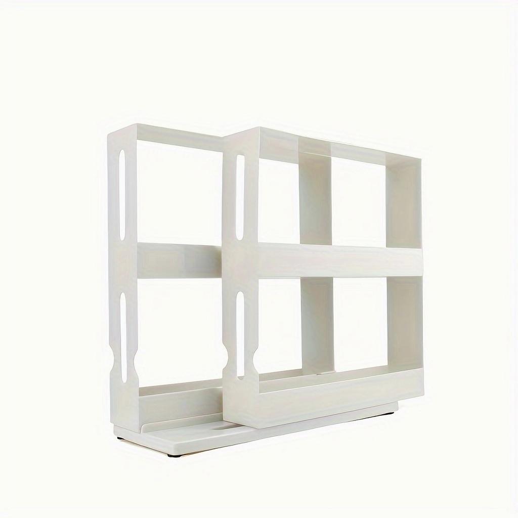 1 PC Spice Storage Rack,90 Degree Swivel Item Storage Rack, Countertop 2 Tier Storage Rack,small Storage and Organizer Rack