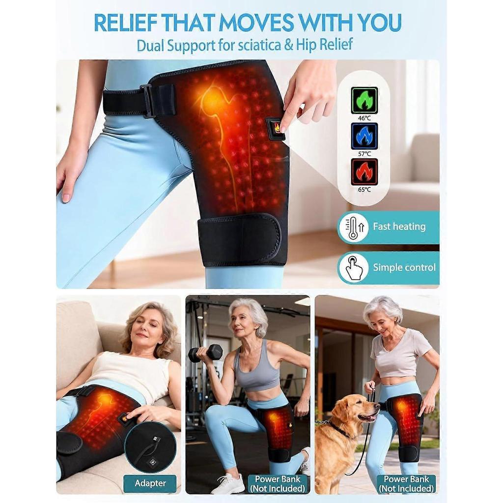 Hip Brace Red Light Therapy for Women Hip Pain & Collagen Boost, Adjustable Hip Comfortable Support for Confident Movements, Christmas Birthday Gift f