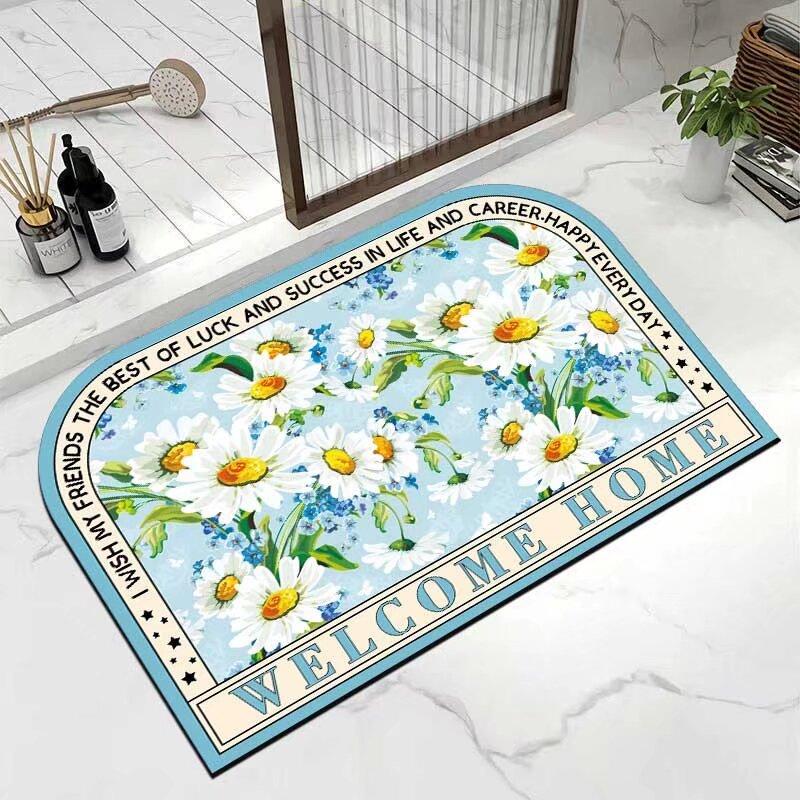 Bathroom Absorbent Floor Mat Soft Diatom Mud Toilet Door Small Carpet Door Mat Quick Drying Entry Floor Mat