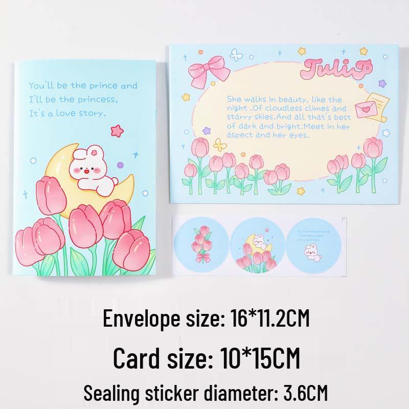 Qixi Festival 3D Surprise Greeting Card with Cartoon and Retro Flowers