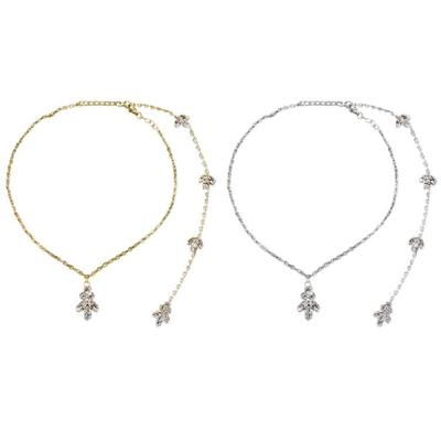 Rhinestones Back Chain Necklace for Backless Dress Bridal Wedding Backdrop Necklace for Women Long Back Necklace Chain