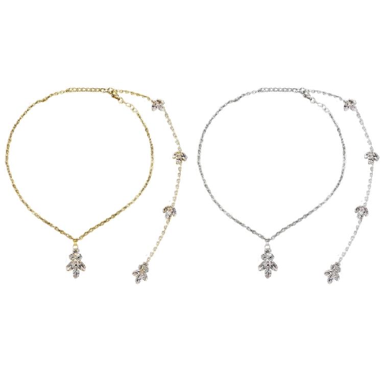 Strass Rückenketten-Halskette für rückenfreies Kleid Braut Hochzeit Hintergrund Halskette für Frauen Lange Rückenkettenkette