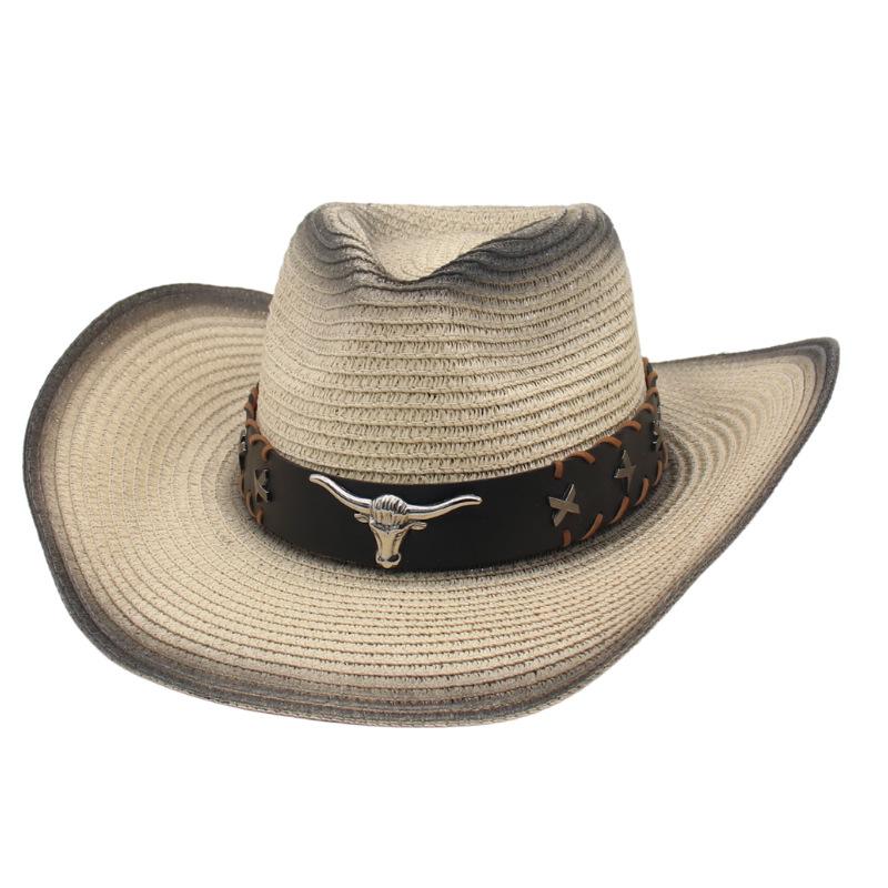 Summer Outdoor Uv Protection Big Eaves Shade Men'S Hat Shade Western Cowboy Jazz Hat