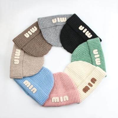 High Sense! Patch Cloth Knitted Hat for Men and Women, Couple, Autumn and Winter Ear Protection, Warm Parent-child Children's Pullover Hat