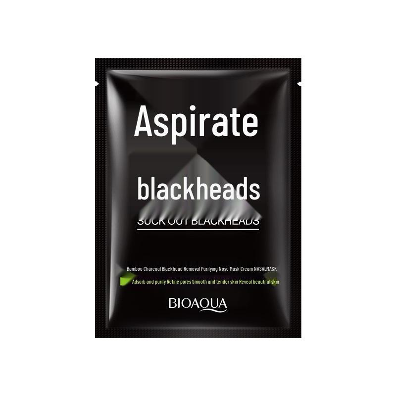 BIOAQUA Bamboo Charcoal Blackhead Remover Nose Mask for T-Zone Care, Skin Cleansing, and Pore Minimizing.