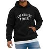 Men Spring Autumn Hoodies Letter 1965 Print Pullover Warm Hoodie Fashion Pocket Sweatshirts Youtube Casual Sweatshirt Daily Blue