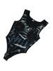 Faux Latex PU Leather Men's Porn Bodysuit Tops Hollow Out Breast Sexy Penis Sheath Bulge PVC Shiny Tights Man Sleeveless Leotard