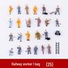 Railway Model Figures - 25-Piece Set of Miniature Workers and Miners for Train Scenes