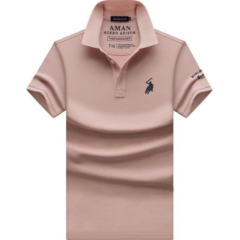 The BAY Heren Zomer High-End Poloshirt: Korte mouw, puntkraag, losse pasvorm, grote maat, trendy mode. 6XL 230-255 lbs