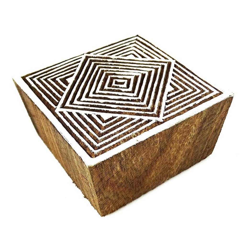 Wood Block Art Stamps Wood Printing Block Floral Design Stamp Indian Border