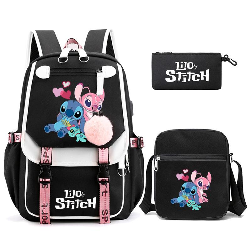 

Cartoon Pattern Cute Children S Schoolbag Junior High School Primary School Students Three-Piece Stationery Bag Shoulder Bag