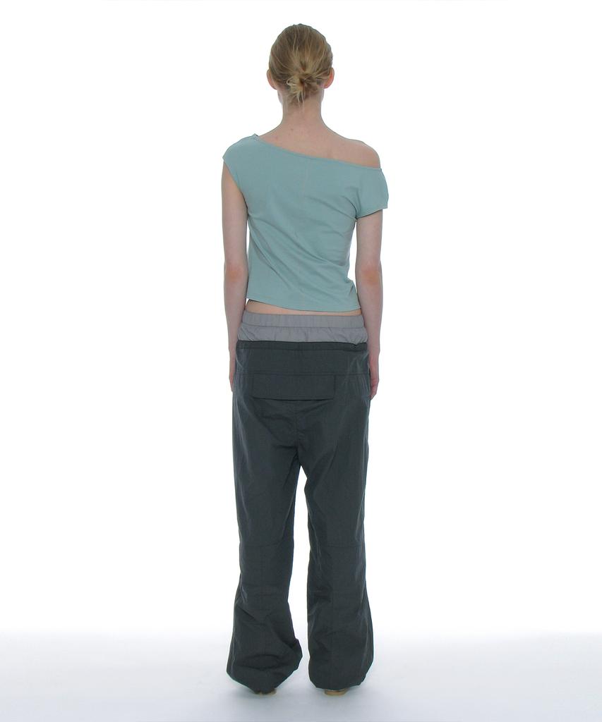 PARTIMENTO WOMEN Double Waist Parachute Pants_Charcoal