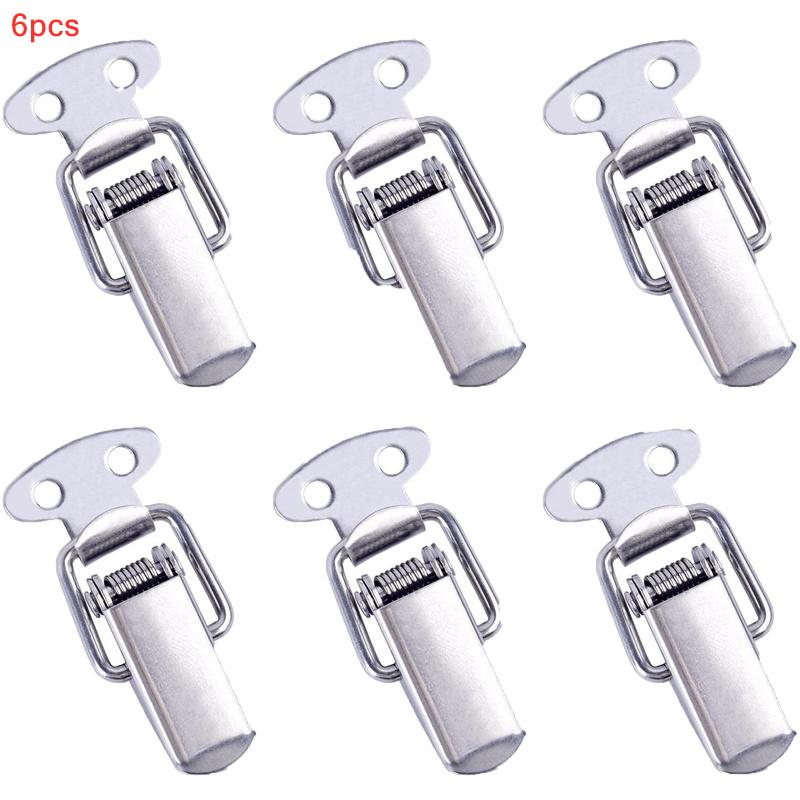 

Small Stainless Steel Cabinet Boxes Spring Loaded Latch Catch Toggle Clamp Hasp Lock For Chest Box Gift Suitcase Case Wholesale