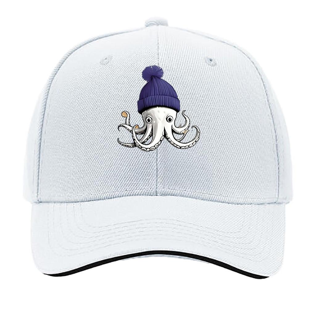 Octopus Print Baseball Cap Fashionable Versatile Unisexs Outdoor Trendy Dad Hat Sandwich Baseball Cap