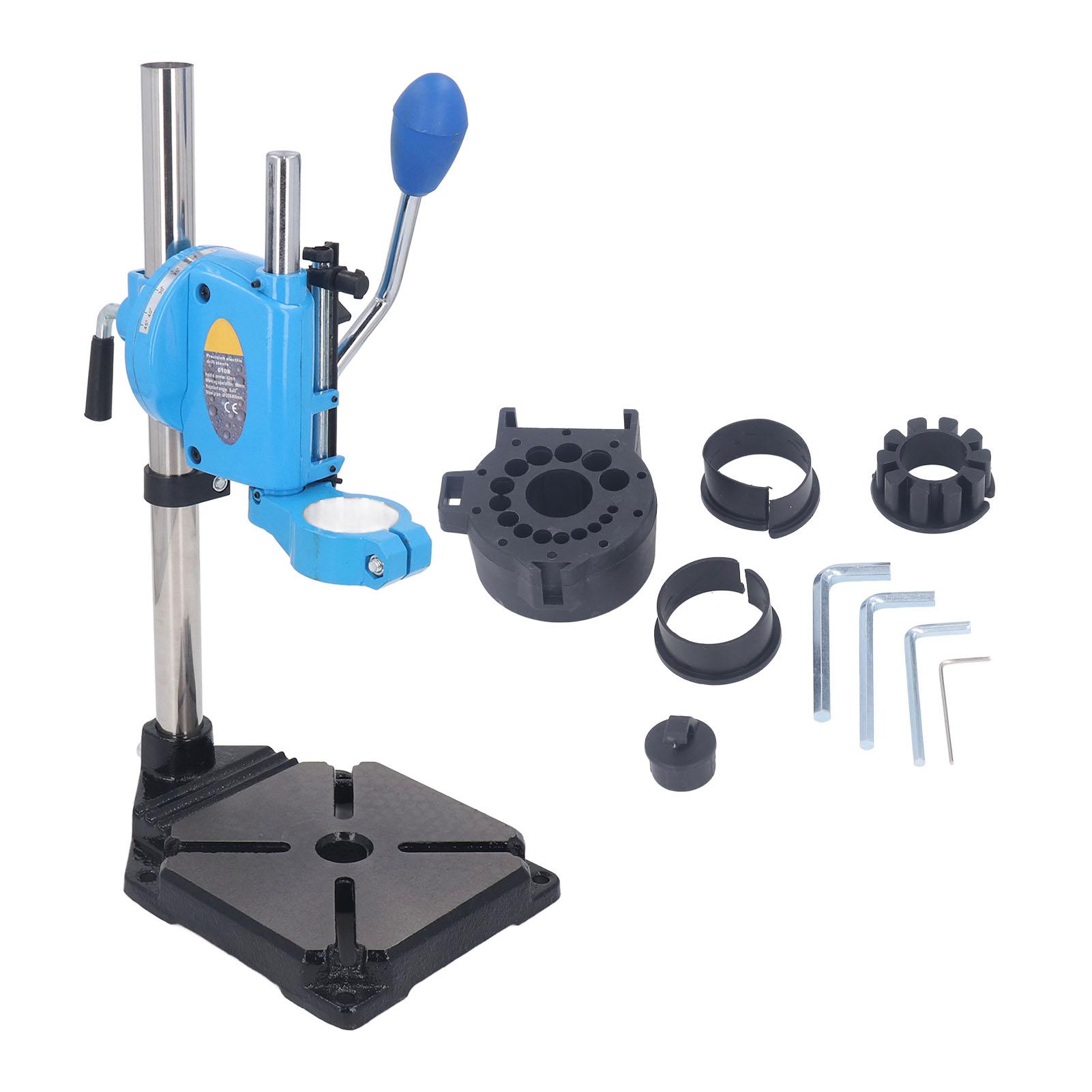 

Drill Guide Stand Multifunctional Electric Drill to Bench Drill Universal Bracket with 90 Degree Rotation Clamp