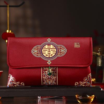 Best Wishes Embroidery Brocade Money Pocket Lucky Money Multiple Patterns Red Envelope Red Color Money Bags Celebration