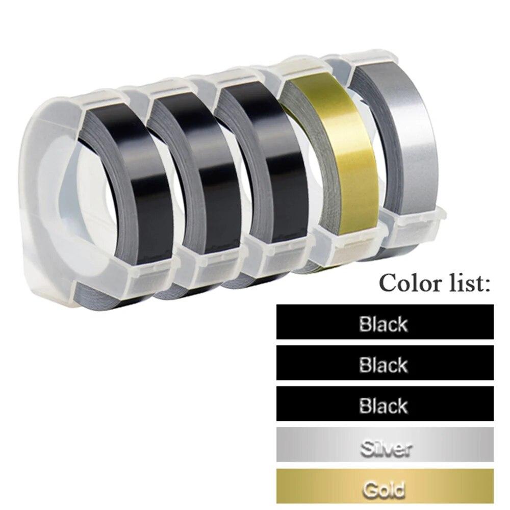 Red MoTex E101 Label Maker Machine Mini Printer Compatible for Dymo 3D Embossing Tape Manual Typewriter Embossing Label Maker