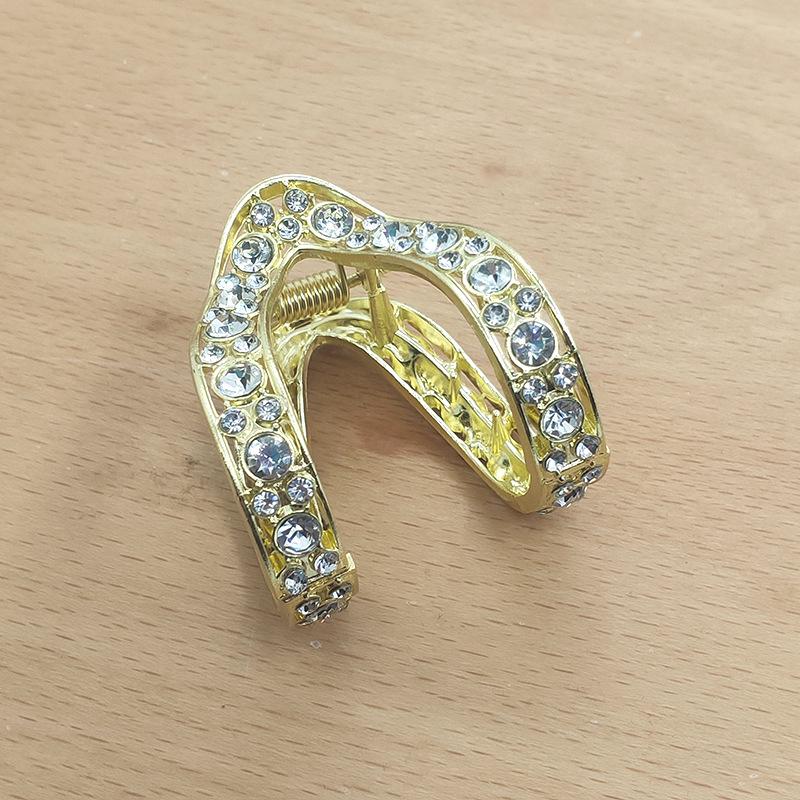 Luxury Alloy Rhinestone Hair Claw Clip for Women – Anti-Collapse Hold