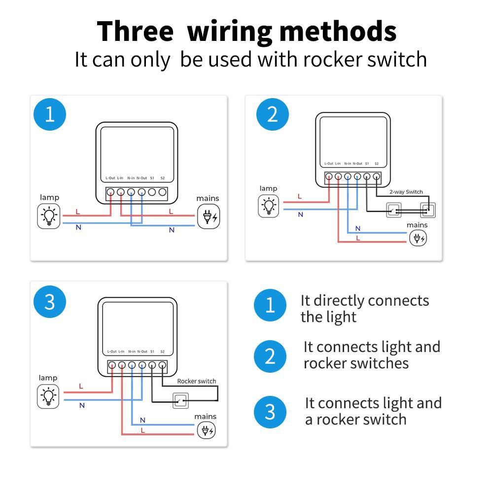 16A Wifi Mini Smart Switch Wireless DIY Light Switches 2 Way Control Breaker Work with HomeKit CozyLife App