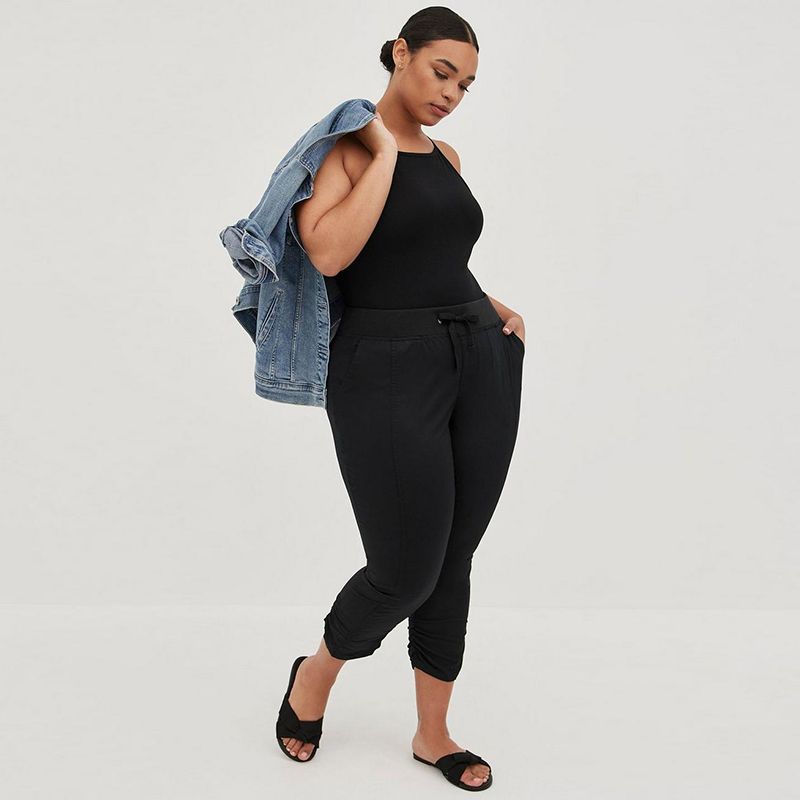 

100.00kg Export Cropped Pants Thin Oversize Women s Clothing Black-defective 26