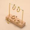 Trendy U-Shaped Stainless Steel Geometric Oval Earrings