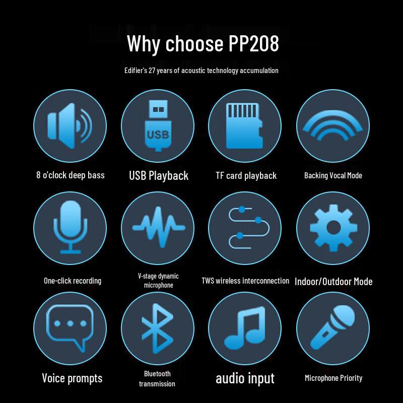 Edifier PP208 8-inch Portable Bluetooth Trolley Speaker