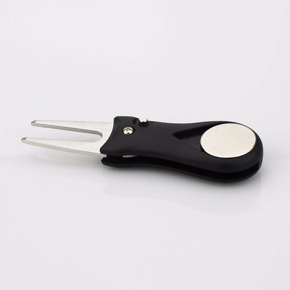 Button Stainless Steel Groove Cleaner Golf Divot Repair Tool Switchblade Pitch Golf Pitchfork