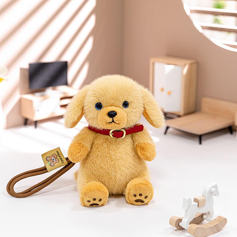 Pet Plush Dog Stuffed Toy Keychain With Soft Short Plush For Bags And Car Accessories