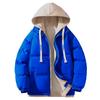 Gefälschte zweiteilige Baumwolljacke für Teenager, Winterjacke im koreanischen Stil, dicke Baumwolljacke, neue Winterjacke mit Kapuze für Herren aus Baumwolle