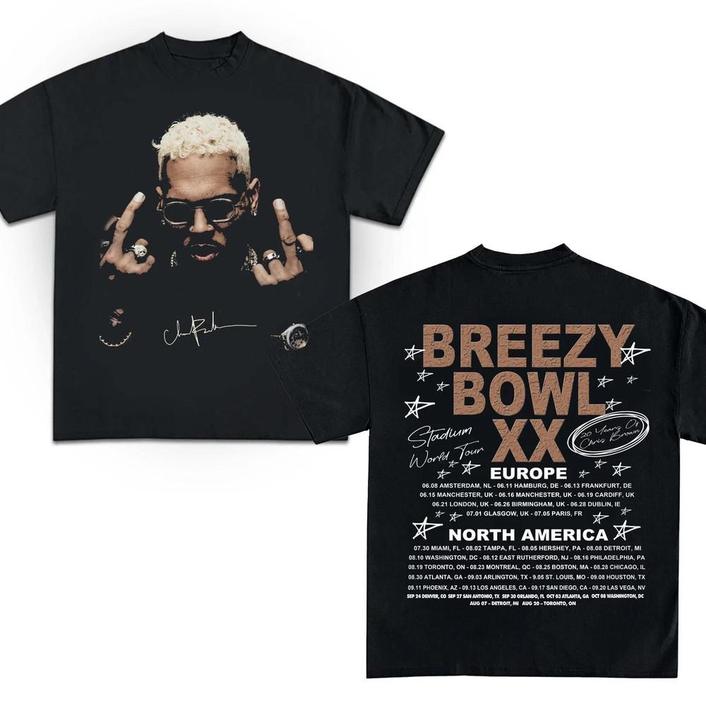 

Chris Brown Tour Tee 2025 Chris Brown Tour Breezy Bowl XX Fan Gift TShirt Unisex T-Shirt XXXXL