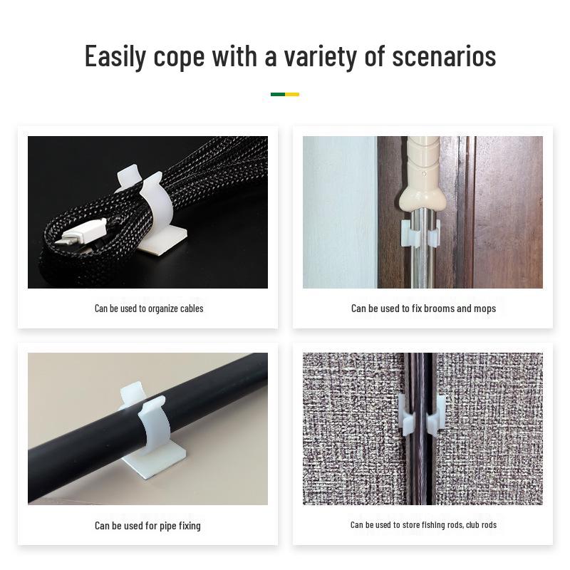 Q-Type White Nylon Self-Adhesive Cable Organizer Clip