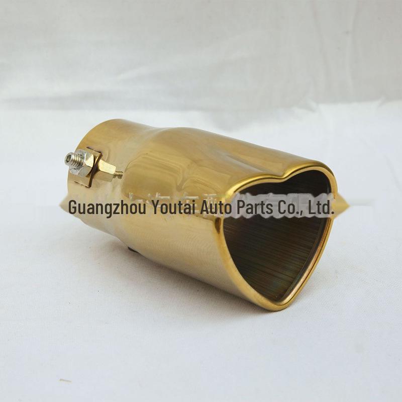 Heart-Shaped 63mm Stainless Steel Blue-Tinted Exhaust Muffler Tailpipe