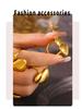 18K Gold Plated Geometric Irregular Glossy Stainless Steel Open Ring
