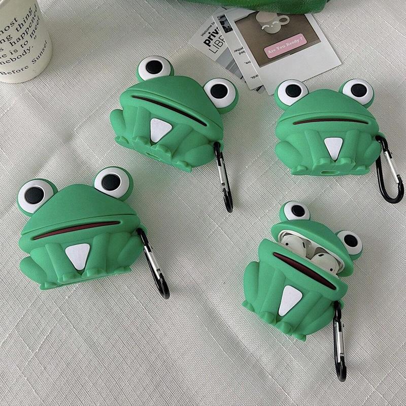 Creative cartoon big eyes frog anti-drop earphone case for AirPods 1 /1 wireless bluetooth Pro1 silicone cover