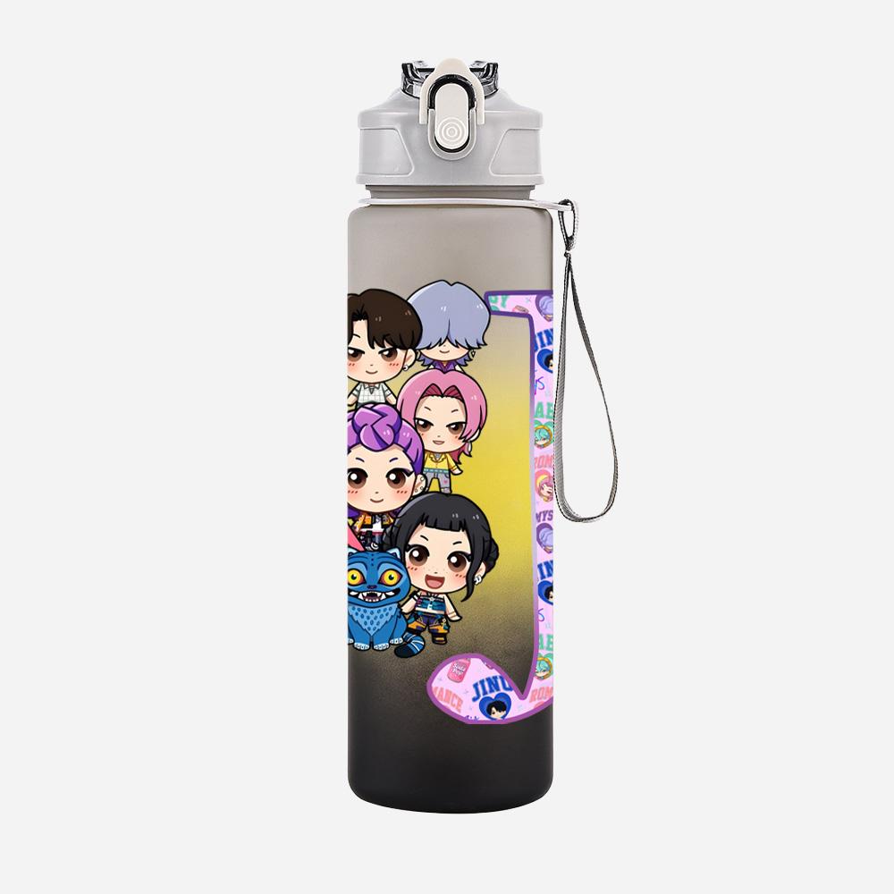 26 English Letter K-Pop Demon Hunters Printed Large Capacity Drinking Cup Portable Outdoor Sports Water Cup Children 750Ml Water Bottle Gift