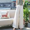 Women's Casual Linen Wide-Leg Pants - Slimming, Loose-Fit Straight-Leg for Summer