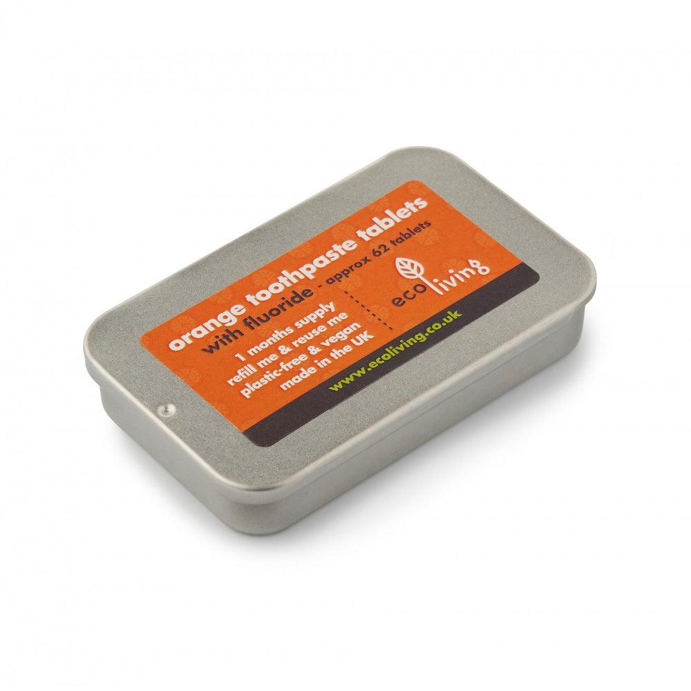 

Помаранчеві таблетки зубної пасти з багаторазової банки (Поставка на 1 місяць)