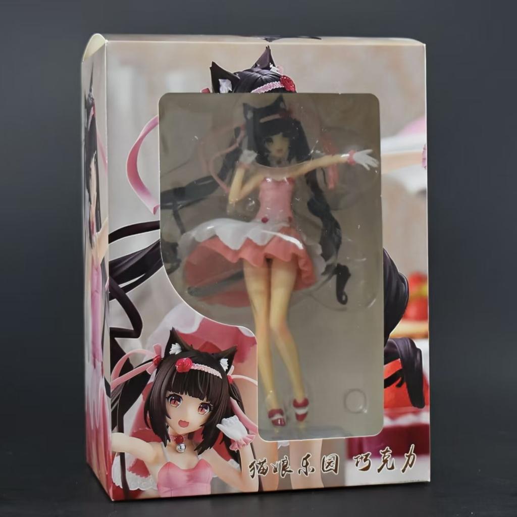 18CM Anime NEKOPARA Figure Chocolates Vanilla Cute Cocktail Dress Model PVC Static Child Toys Collectible Gift Doll Boxed