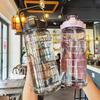 2 Liter Sports Water Bottle with Straw Men Women Fitness Water Bottle Outdoor Cold Water Bottlesc With Time Marker Drinkware New