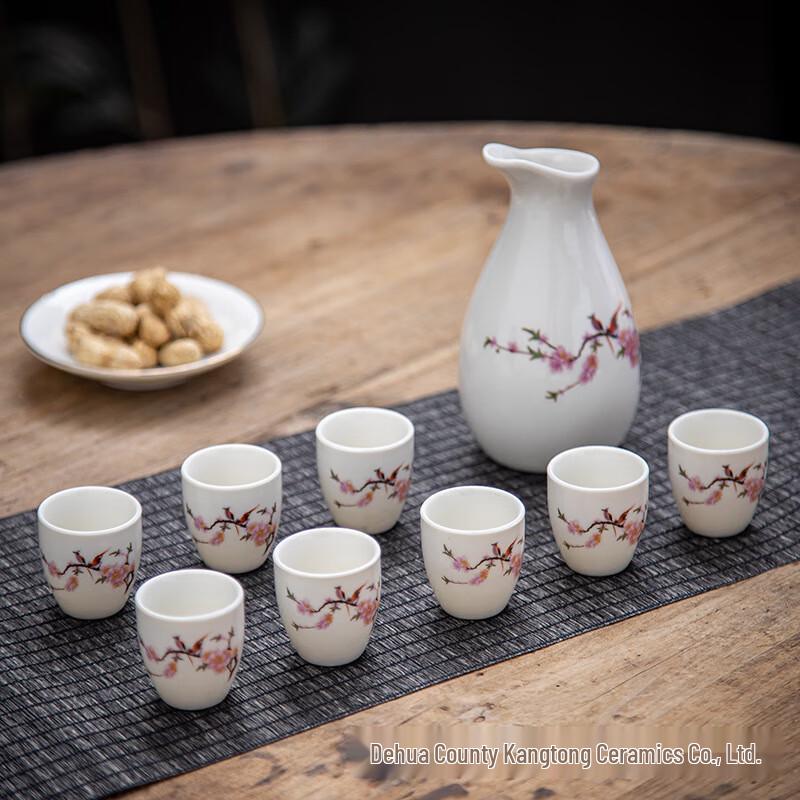 Ретро Керамический Декантер для Байцзю и Набор Рюмок