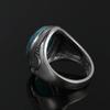 Natural 10x14MM Oval Turquoise Rings Silver Ring for Men Women Luxury Vintage Fine  Anniversary Party Gift