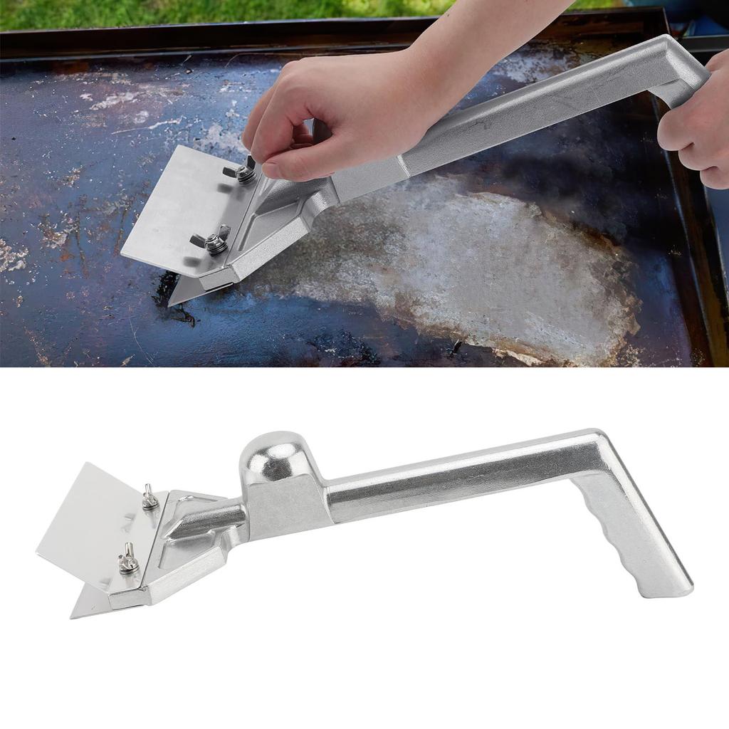Hvy Duty Grill Scraper with 6 Inch Wide Stainless Steel Blades, Ergonomic Handle and , Idl for Grills, Food Trucks, Home Kitchens,