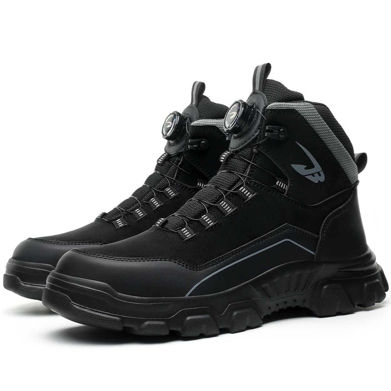 

New High top Rotating Button Safety Shoes Men Indestructible Work Shoes Puncture-Proof Protective Shoes Steel Toe Work Boots 44